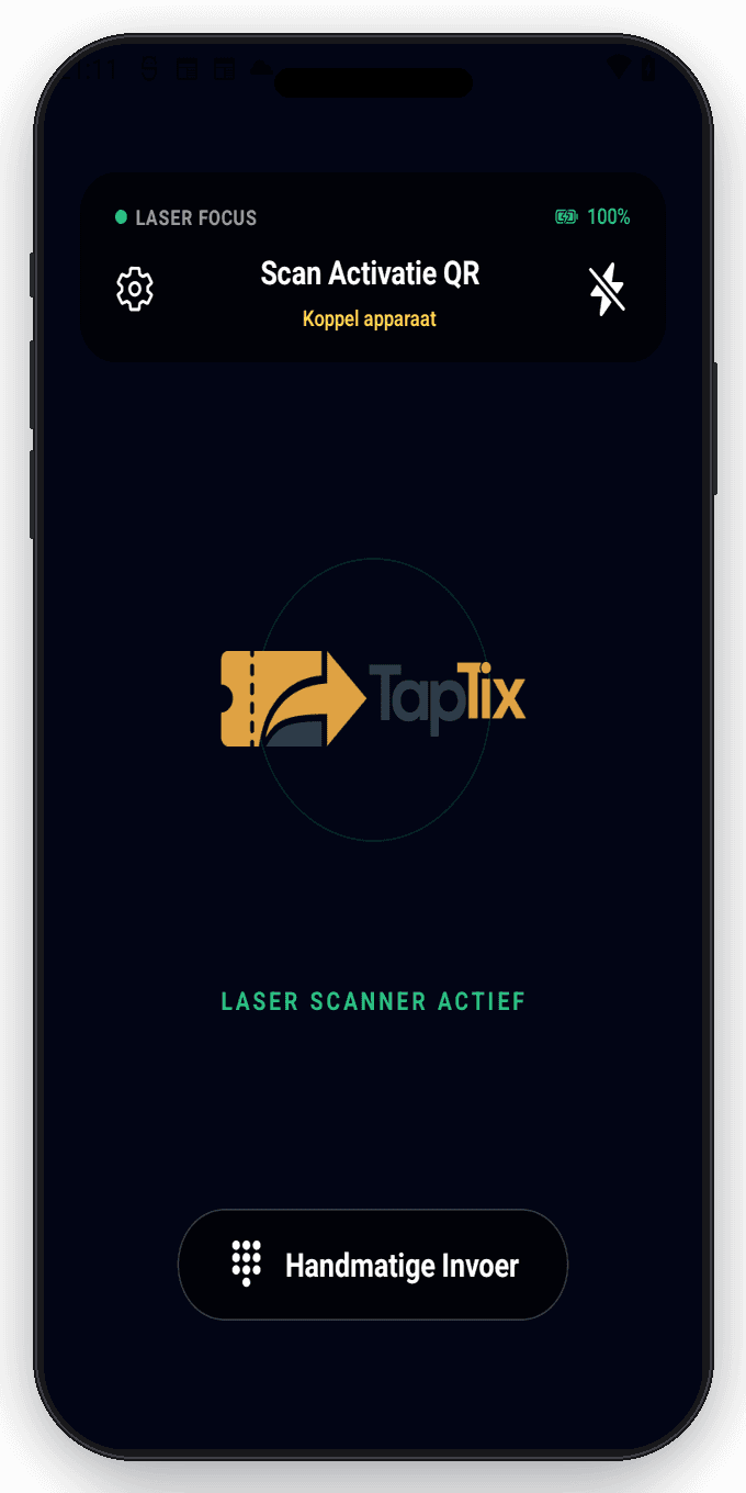 TapTix Scan App op een iPhone
